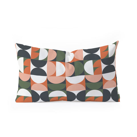 The Old Art Studio Mid Century Geometric 16 Oblong Throw Pillow