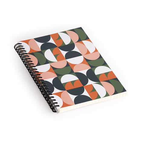 The Old Art Studio Mid Century Geometric 16 Spiral Notebook