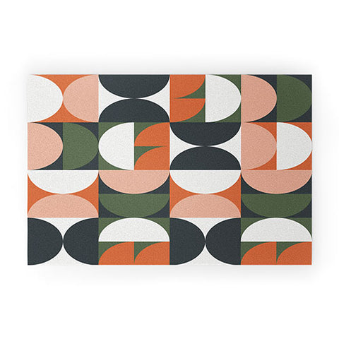 The Old Art Studio Mid Century Geometric 16 Welcome Mat