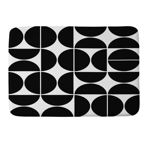 The Old Art Studio Mid Century Modern 04 Black Memory Foam Bath Mat