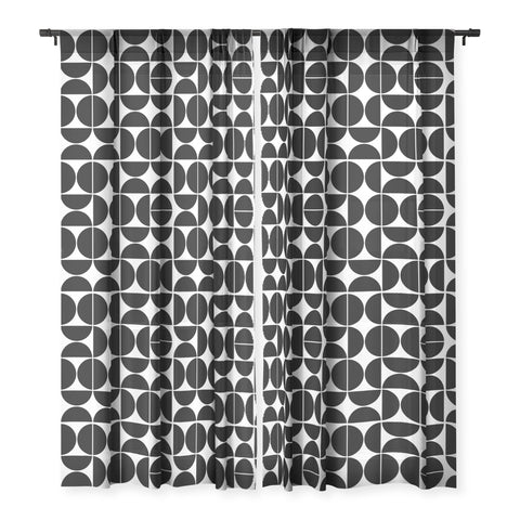 The Old Art Studio Mid Century Modern 04 Black Sheer Window Curtain