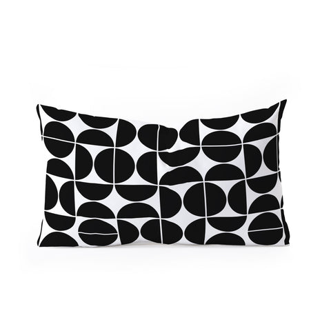 The Old Art Studio Mid Century Modern 04 Black Oblong Throw Pillow