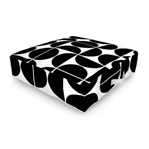The Old Art Studio Mid Century Modern 04 Black Outdoor Floor Cushion