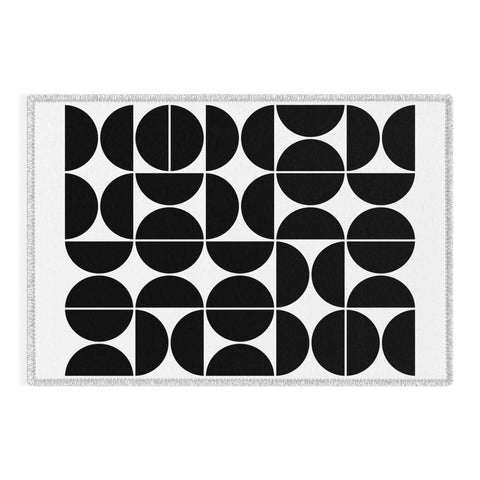 The Old Art Studio Mid Century Modern 04 Black Outdoor Rug