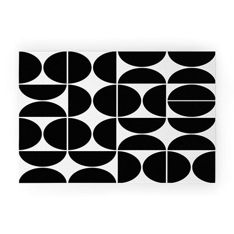 The Old Art Studio Mid Century Modern 04 Black Welcome Mat