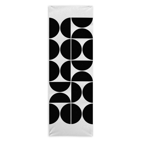 The Old Art Studio Mid Century Modern 04 Black Yoga Towel