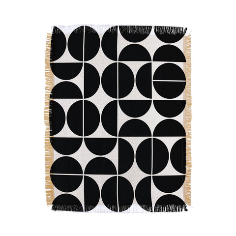 The Old Art Studio Mid Century Modern 04 Black Throw Blanket
