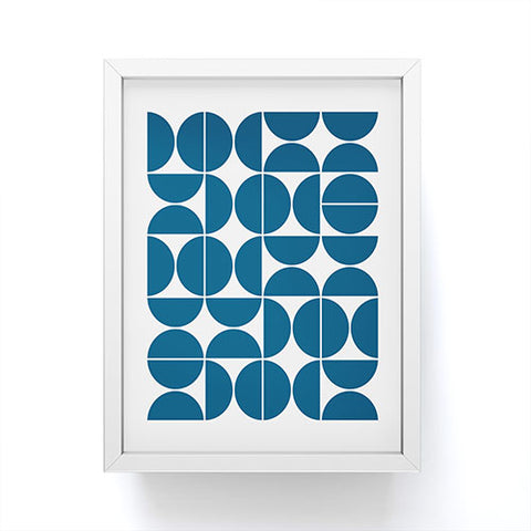 The Old Art Studio Mid Century Modern 04 Blue Framed Mini Art Print