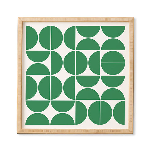 The Old Art Studio Mid Century Modern 04 Green Framed Wall Art