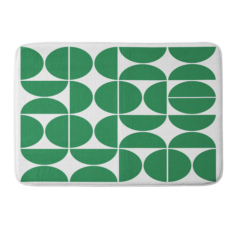 The Old Art Studio Mid Century Modern 04 Green Memory Foam Bath Mat