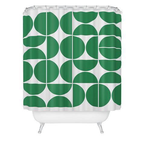 The Old Art Studio Mid Century Modern 04 Green Shower Curtain