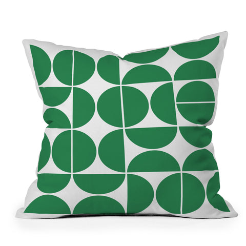 The Old Art Studio Mid Century Modern 04 Green Throw Pillow