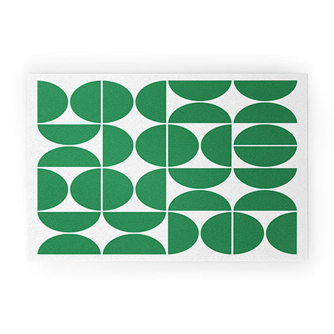The Old Art Studio Mid Century Modern 04 Green Welcome Mat