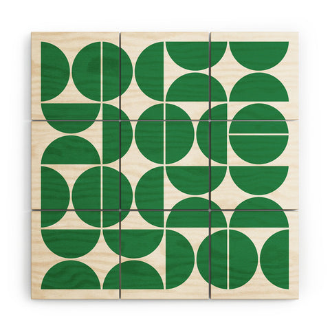 The Old Art Studio Mid Century Modern 04 Green Wood Wall Mural