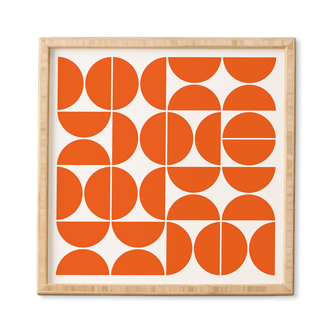 The Old Art Studio Mid Century Modern 04 Orange Framed Wall Art
