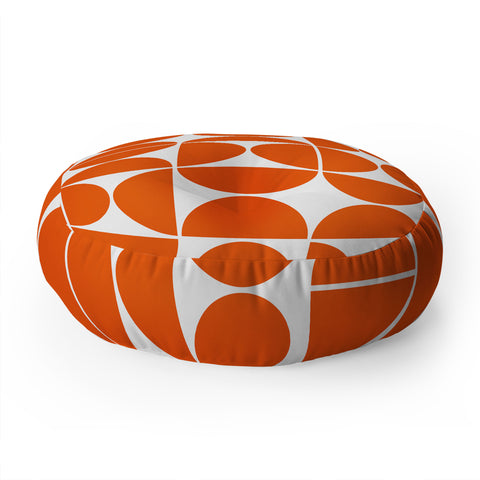 The Old Art Studio Mid Century Modern 04 Orange Floor Pillow Round