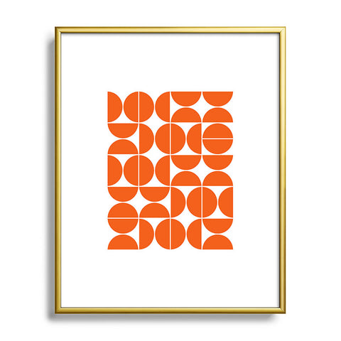 The Old Art Studio Mid Century Modern 04 Orange Metal Framed Art Print