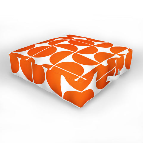 The Old Art Studio Mid Century Modern 04 Orange Outdoor Floor Cushion