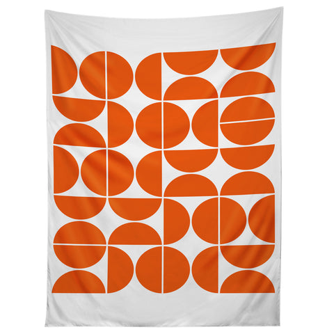 The Old Art Studio Mid Century Modern 04 Orange Tapestry