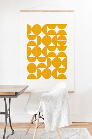 The Old Art Studio Mid Century Modern 04 Yellow Art Print And Hanger