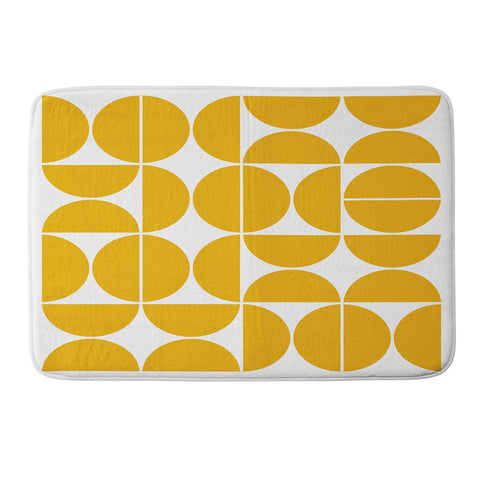 The Old Art Studio Mid Century Modern 04 Yellow Memory Foam Bath Mat