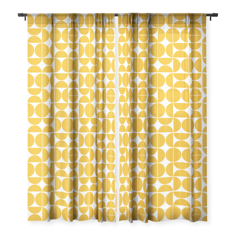 The Old Art Studio Mid Century Modern 04 Yellow Sheer Window Curtain