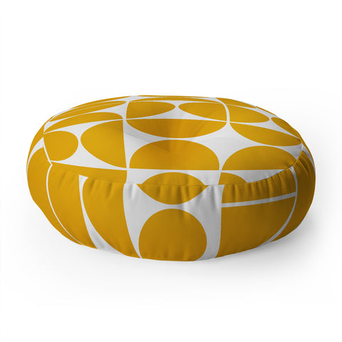 The Old Art Studio Mid Century Modern 04 Yellow Floor Pillow Round