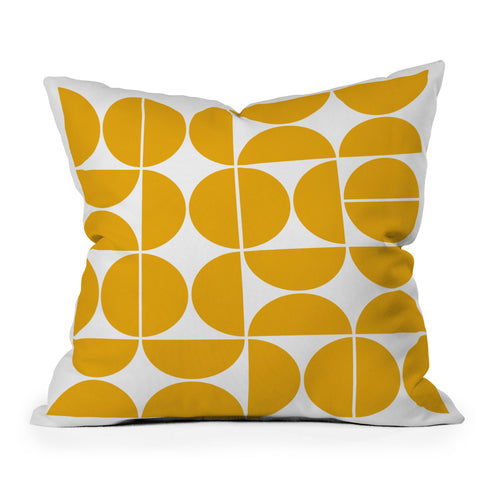 The Old Art Studio Mid Century Modern 04 Yellow Throw Pillow