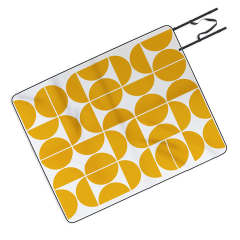 The Old Art Studio Mid Century Modern 04 Yellow Picnic Blanket