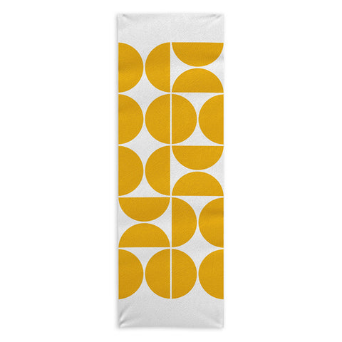 The Old Art Studio Mid Century Modern 04 Yellow Yoga Towel