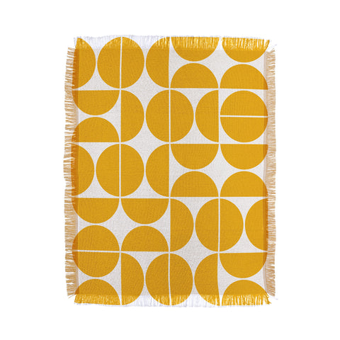 The Old Art Studio Mid Century Modern 04 Yellow Throw Blanket