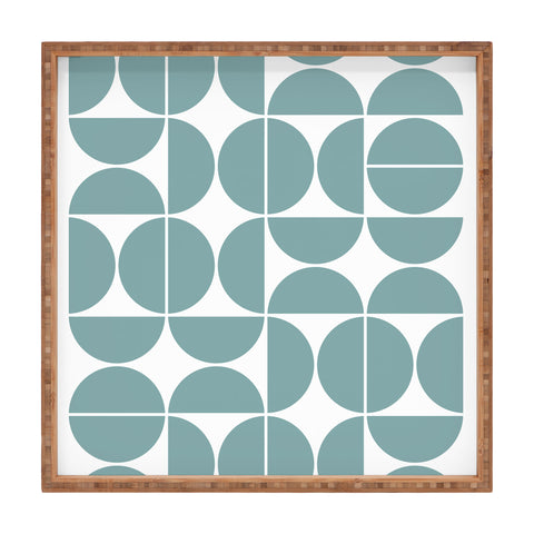 The Old Art Studio Mid Century Modern Geometric 04 Glass Blue Square Tray