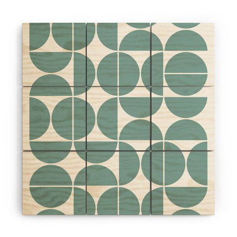 The Old Art Studio Mid Century Modern Geometric 04 Glass Blue Wood Wall Mural