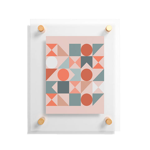 The Old Art Studio Mid Century Modern Geometric 06 Floating Acrylic Print