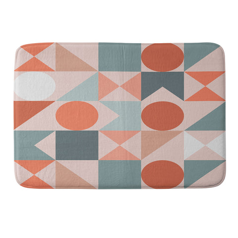 The Old Art Studio Mid Century Modern Geometric 06 Memory Foam Bath Mat