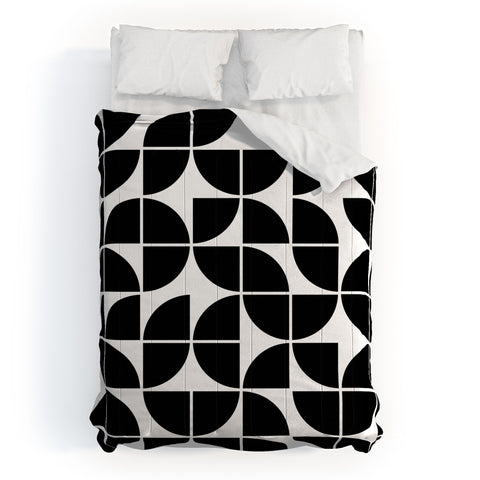 The Old Art Studio Mid Century Modern Geometric 20 Black Comforter