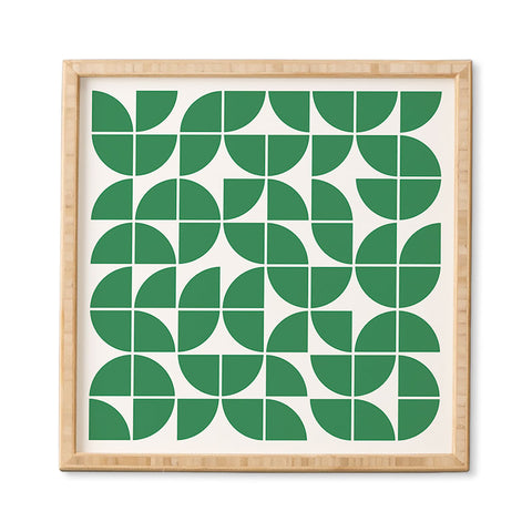 The Old Art Studio Mid Century Modern Geometric 20 Green Framed Wall Art