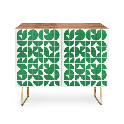 The Old Art Studio Mid Century Modern Geometric 20 Green Credenza