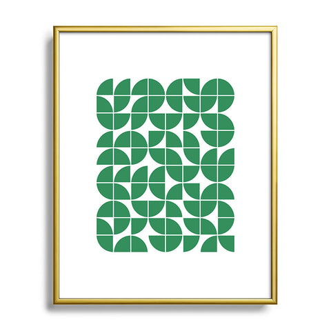 The Old Art Studio Mid Century Modern Geometric 20 Green Metal Framed Art Print