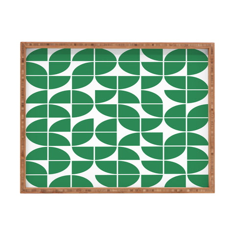 The Old Art Studio Mid Century Modern Geometric 20 Green Rectangular Tray