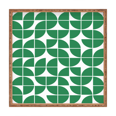 The Old Art Studio Mid Century Modern Geometric 20 Green Square Tray