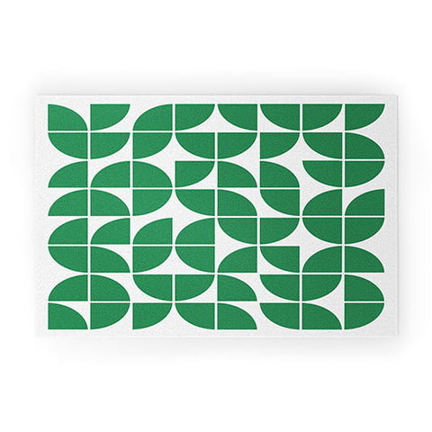 The Old Art Studio Mid Century Modern Geometric 20 Green Welcome Mat