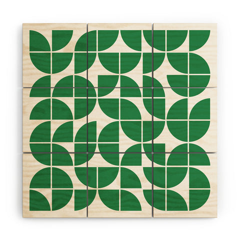 The Old Art Studio Mid Century Modern Geometric 20 Green Wood Wall Mural
