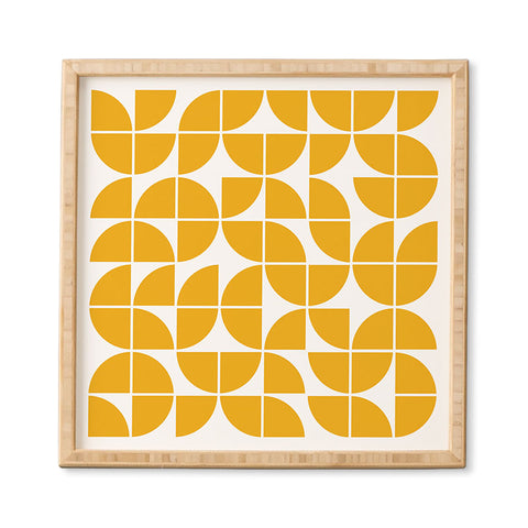 The Old Art Studio Mid Century Modern Geometric 20 Yellow Framed Wall Art