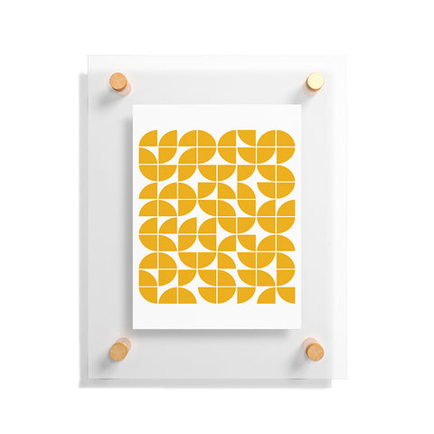 The Old Art Studio Mid Century Modern Geometric 20 Yellow Floating Acrylic Print