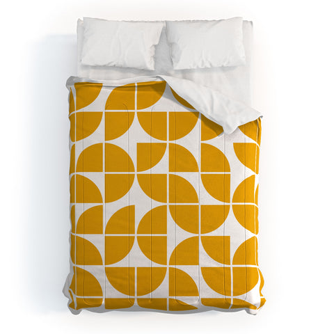 The Old Art Studio Mid Century Modern Geometric 20 Yellow Comforter