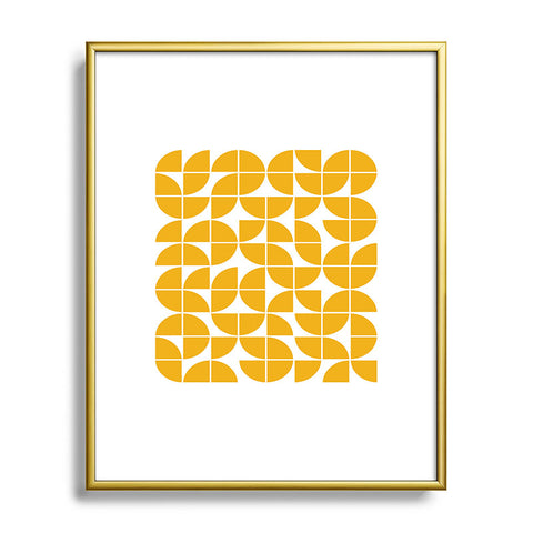 The Old Art Studio Mid Century Modern Geometric 20 Yellow Metal Framed Art Print