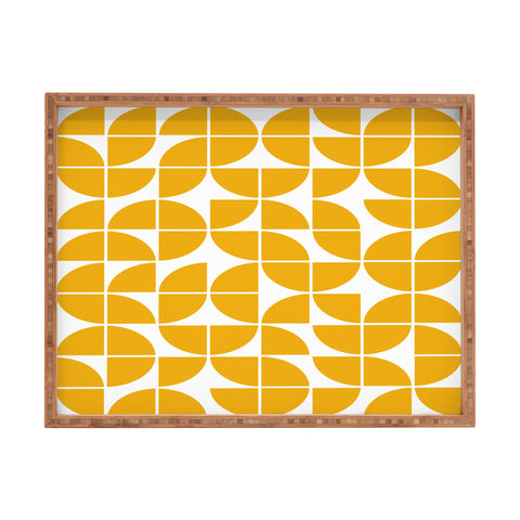 The Old Art Studio Mid Century Modern Geometric 20 Yellow Rectangular Tray