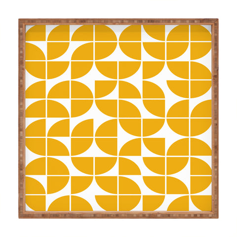 The Old Art Studio Mid Century Modern Geometric 20 Yellow Square Tray