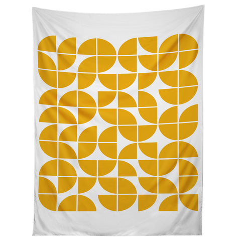 The Old Art Studio Mid Century Modern Geometric 20 Yellow Tapestry